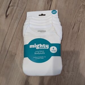 White Long Sleeve Size 6 Month Bodysuits - 4 Pack NWT